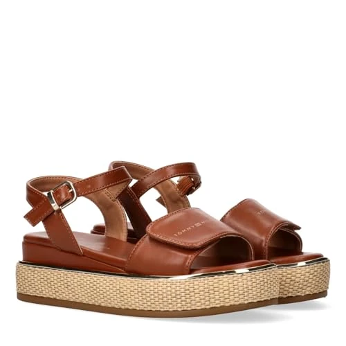 Oferta limitada: Tommy Hilfiger Sandalias de plataforma con tiras cruzadas, Celia, Tabaco, 39 de 68.37 € a 68.37 € (ahorro 0.00%)
