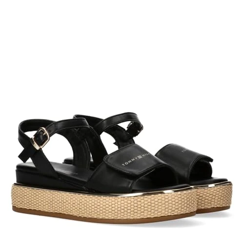 Offerta a tempo: Tommy Hilfiger Sandali con plateau e logo, Celia, Nero, 37 - 49% da 94.95 € a 48.22 €
