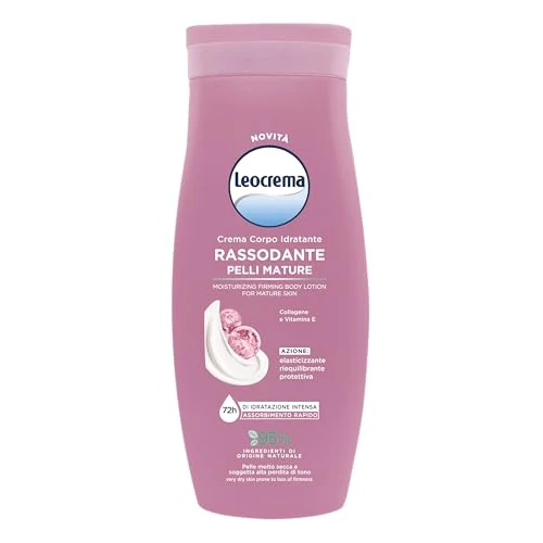 Offerta a tempo: Leocrema Crema Corpo Rassodante, per Pelli Mature, con Collagene e Vitamina E, Crema Corpo Idratazione per 72 ore, 250ml - 30% da 3.29 € a 2.29 €