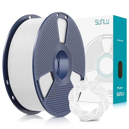 SUNLU Filament PLA Plus pour imprimante 3D, filament PLA+ 3D amélioré de 1,75 mm, PLAPro soigneusement enroulé, solide et ténacité, précision dimensionnelle +/- 0,02 mm, bobine de 1 kg (blanc)