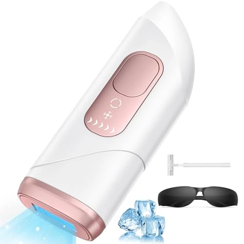 Epilatore Luce Pulsata con Funzione di Raffreddamento, Epilatore Laser per Flash Illimitati, 5 Livelli di Energia, Epilazione a Luce Pulsata per Donne e Uomini, Ascelle, Gambe, Zona Bikini