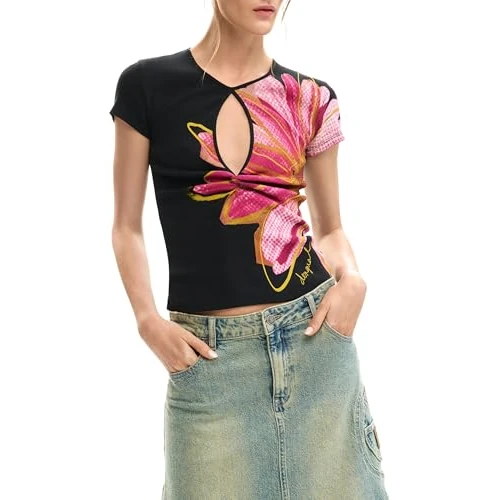 Limited-time offer: Desigual Women's Dublin T-Shirt, Black/White, M from 31.44 £ to 31.44 £ (save 0.00%)