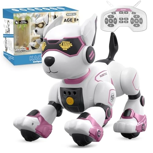 Offerta a tempo: PRANITE Cane Robot per Bambini, Robot Cane Programmabile e Telecomandato, Giocattolo Interattivo Ricaricabile con Controllo Vocale e Gesti, Musica e Danza, Idea Regalo per Bambini e Bambine - 0.0% da 29.99 € a 29.99 €
