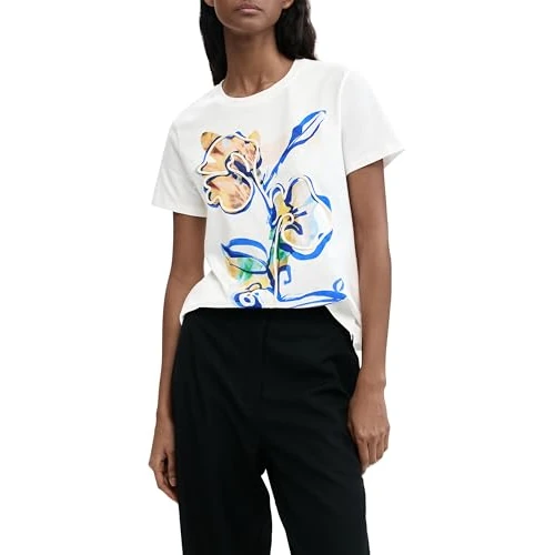 Offerta a tempo: Desigual Zurich T-Shirt, Bianco, XS Donna - 10% da 59.95 € a 54.00 €