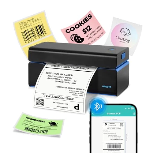 ORGSTA T001 Imprimante étiquettes autocollante Expedition 10x15 cm DHL Portable Bluetooth Wireless für PC und Telephone sans Encre Thermique Etiquette etiqueteuse