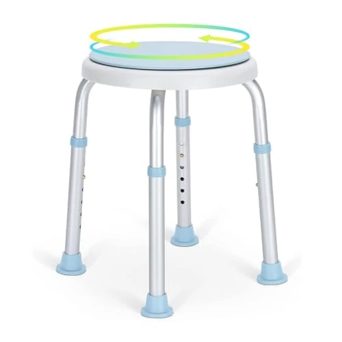 Oferta limitada: NEWFUN Taburete Ducha para Mayores，Taburete de Ducha 135 KG, Giratorio 360°, Regulable en Altura, Antideslizante, Montaje sin Herramientas, Asiento de Baño para Adultos de 56.99 EUR a 42.74 EUR (ahorro 25%)