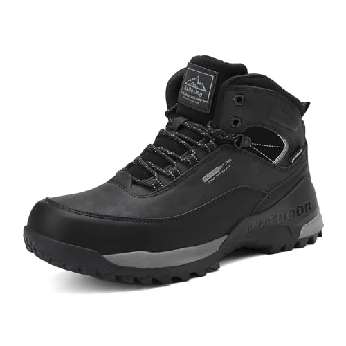 Offerta a tempo: AX BOXING Stivaletti Uomo Scarpe da Trekking Scarponcini Invernali Stivali da Neve Escursionismo Montagna Antiscivolo Nero 42 - 35% da 50.99 € a 32.99 €