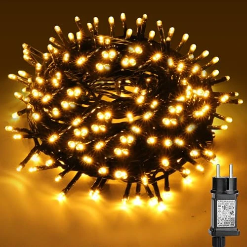 POIFL Fairy Lights 10m 100LED Fairy Lights Warm White Power with Timer Memory Function, Garland Features a Plug