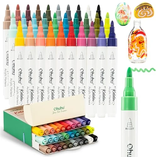 Limited-time offer: Ohuhu Acrylic Paint Markers Bullet Tip: 30 Colors High Opacity Paint Pens Water-Resistant Acrylic Markers for Rock Painting Easter Eggs Wood Glass Ceramic Canvas - Kalalau from $24.99 to $15.19 (save 39%)