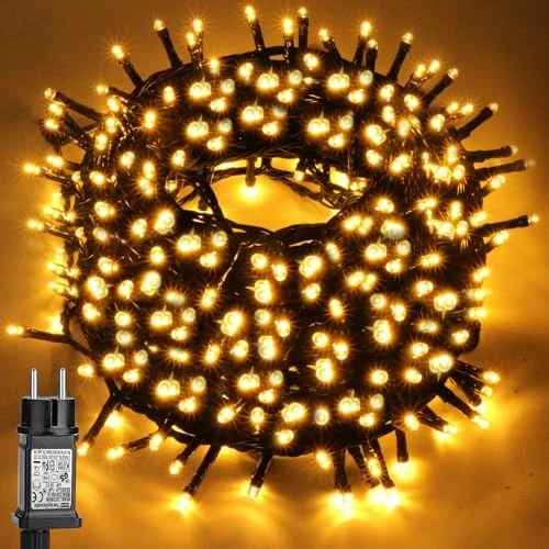 Offerta a tempo: Luci Albero di Natale, 20M 200LED Luci Natale Esterno Collegabile in Serie, Timer & 8 Modalità & Bianco Caldo Luci di Natale da Esterno con Spina, Luci Led Albero di Natale da Interno, Balcone - 36% da 21.99 € a 13.98 €