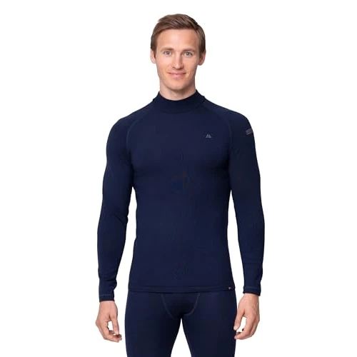 DANISH ENDURANCE Haut Thermique en Laine Mérinos pour Hommes Contre Le Froid Extrême, Bleu Marine Foncé, M