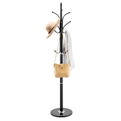 Zeitlich begrenztes Angebot: VEVOR Garderobenständer, 370x370x1800 mm, Kleiderständer mit Marmorsockel & 6 Haken, Flurgarderobe für Eingangsbereich, Schlafzimmer, Büro, Wohnzimmer, Kleiderbügel für Mäntel, Hüte, Taschen von 45.90 € auf 37.99 € (17% Rabatt