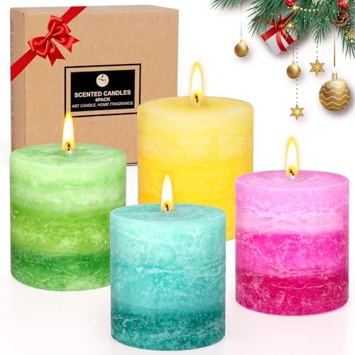 Limitiertes Angebot: Duftkerzen Geschenkset, 4PC Bunte Stumpenkerzen Duft,Weihnachten Kerzen Deko,Damen Geschenk Kerzen Set für Yoga, Büro, Schlafzimmer, Wohnzimmer, Geschenke für Frauen Weihnachten Geburtstag von 17.99 EUR auf 11.99 EUR (Spare 33%)