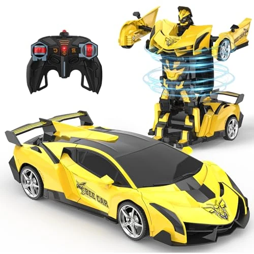 Offerta a tempo: Mieryd Macchina Telecomandata per Bambini, Bee Trasforma Robot Giocattoli 2.4GHz Macchinine Auto Radiocomandata Transform Giochi RC Cars Regalo Compleanno Natale Bambino Bimbo 3 4 5 6 7 8 9 Anni - 29% da 27.99 € a 19.79 €