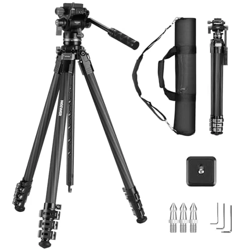 Oferta limitada: NEEWER 60,4" Trípode Viaje Fibra Carbono con Damped Cabezal Fluido Desmontable, Soporte Ligero Cámara Video con Flip Buckle Metal Rápido, Placa QR Tipo Arca Compatible con Peak Design Capture V3, T37 de 229.99 EUR a 229.99 EUR (ahorro 0%)