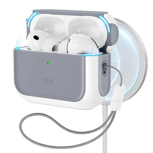 Zeitlich begrenztes Angebot: ESR Hülle für AirPods Pro 3, kompatibel mit AirPods Pro 3. Generation (2025), MagSafe-kompatibel, Vollschutz-Hülle mit Handschlaufe, Weiß von 17.99 € auf 17.99 € (0.00% Rabatt)