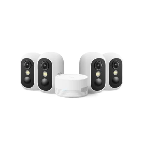 Offerta a tempo: eufy Security eufyCam C35 4 Telecamere Wireless per Int/Est, Montaggio Magnetico, Vista Notturna a Colori, Memoria Locale, Nessun Costo Mensile, IP67, Riconoscimento Viso, Supporto Pannello FV, Bianco - 40% da 285.49 € a 169.99 €