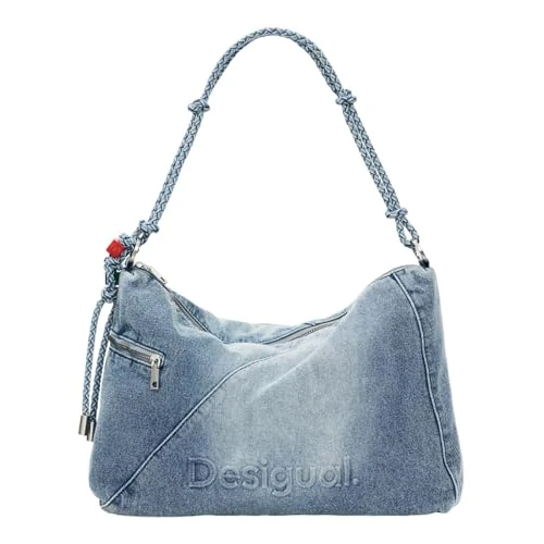 Zeitlich begrenztes Angebot: Desigual Schultertasche Umhängetasche Half Logo Leiria 2.0 Shoulder Bag Denim Raw blau von 66.06 € auf 55.92 € (15% Rabatt)