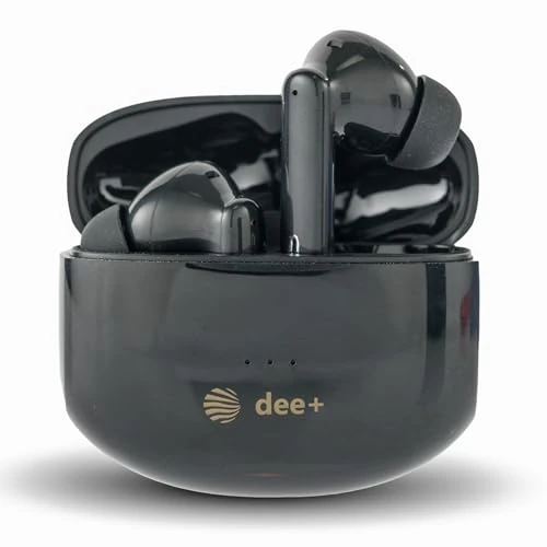 Offerta a tempo: Dee+ Cuffie Bluetooth Con Cancellazione Attiva del Rumore | Auricolari Bluetooth ENC Pulizia Voce in Chiamata | Cuffie Wireless Musica Immersiva | Auricolari Microfono Stereo e Touch Control (Nero) - 33% da 29.90 € a 19.99 €