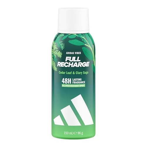 Offerta a tempo: adidas Vibes Full Recharge Deodorante Spray All-Over per il corpo, 150ml - 24% da 3.95 € a 3.00 €