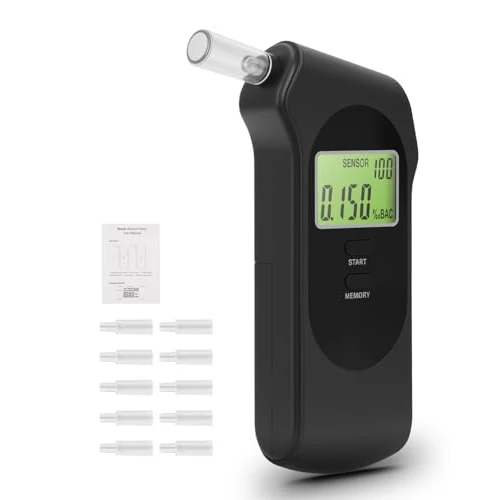 Offre limitee: SUPAREE Alcootest Portable Ethylotest Certifié Ethylotest Numérique avec Écran LCD Numérique et 10 Embouts Buccaux Haute Précision Rapide pour Usage Personnel Domestique Voyage Fête de 25.99 EUR a 20.99 EUR (economie 19%)