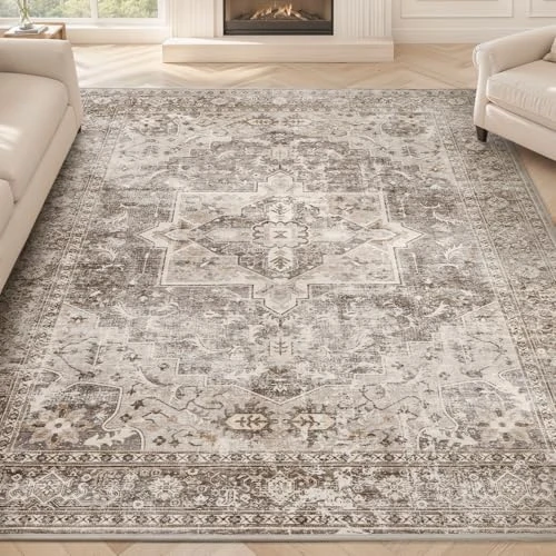 SIXHOME Brown 6 * 9 FT Area Rugs for Living Room Vintage Distressed Large Living Room Rugs