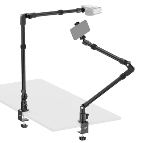 Offre limitée : NEEWER 45,5" Support de Bureau pour caméra,Perche de Microphone Magique en Aluminium à 4 Sections avec Support à Pince en C,pour Webcam,LED,Microphone,Diffusion,Zoom,vidéo,Charge maximale 2kg,DS023 de 73.49 € à 52.76 € (28% de remise)
