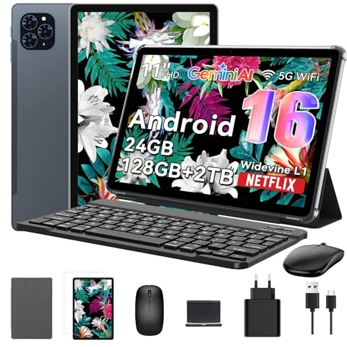 Limited offer: 2025 Newest Android 15 AI Tablet,11 Inch Android Tablets With SIM Card Slot,24GB RAM+256GB ROM(TF 2TB)-Black from 139.98 EUR to 139.98 EUR (save 0%)