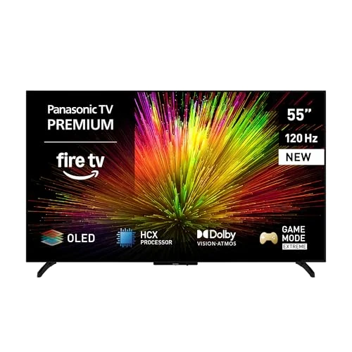 Panasonic Premium TV-55Z80BEZ, Z80B Series, 55-Inch, 4K Ultra HD OLED Smart TV, 2025, Fire TV, Dolby Vision and Atmos, Game Extreme Mode, Alexa and Apple Support, Bluetooth, Black