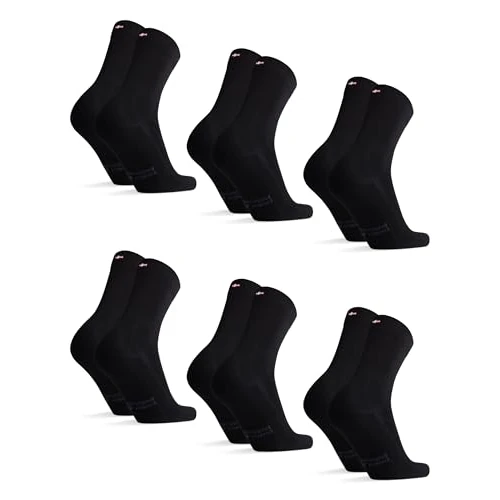 DANISH ENDURANCE Skarpety Bambusowe, Oddychające Skarpety Przeciw Potowi, dla Mężczyzn i Kobiet, Unisex, 6-Pak, Czarny, 31-34
