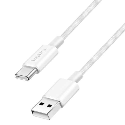Oferta limitada: Logilink Cable de conexión USB 2.0 tipo C (macho) a A (macho) con revestimiento de nailon, 60 W, color blanco, 0,5 m de 13.86 € a 13.86 € (ahorro 0.00%)