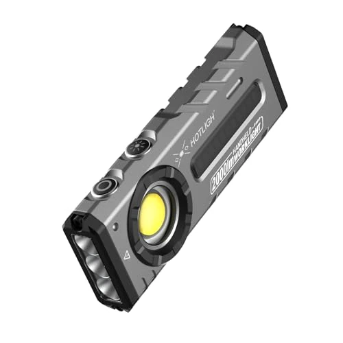 Offerta a tempo: HOTLIGH ZF8313 Torcia LED Ricaricabile, EDC Flashlight, 2000 lumen Torcia Potente con Sorgente Luminosa RGB e UV per Esterni, Riparazione Auto - 40% da 39.99 € a 24.00 €