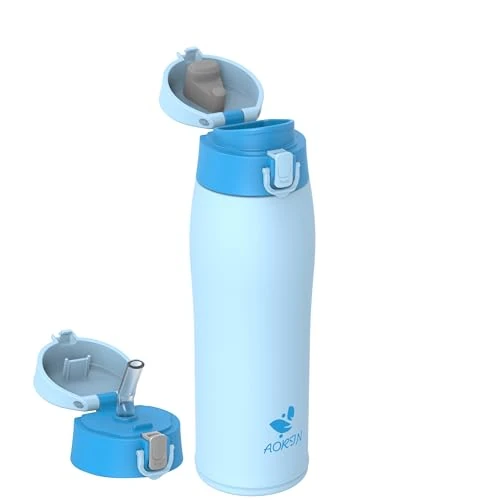 AORIN Butelka do picia ze stali nierdzewnej 18/8-750 ml – szczelny termos, nie zawiera BPA, butelka sportowa dla dzieci, ze stali nierdzewnej, do uprawiania sportu, szkoły, na zewnątrz