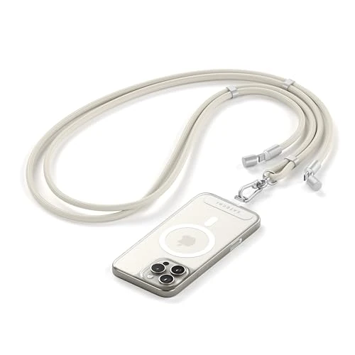 Oferta limitada: SATECHI OntheGo™ Cuerda para Móvil USB-C con Carga Rápida 60W, Datos 480Mbps, Cordón para Móvil Ajustable 1,5 m con Cable Trenzado para iPhone 17 16 15, Galaxy, Android y más – Beige de 34.99 EUR a 24.49 EUR (ahorro 30%)