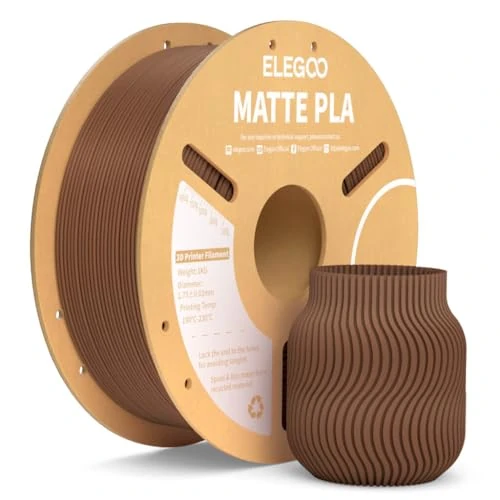 Tijdelijke aanbieding: ELEGOO Matte PLA-filament, aardebruin, 1 kg, 1,75 mm, 3D-printer, dimensionale nauwkeurigheid +/- 0,02 mm, kartonnen spoel van 1 kg, geschikt voor de meeste FDM 3D-printers van 19.99 € naar 19.99 € (0.00% korting)