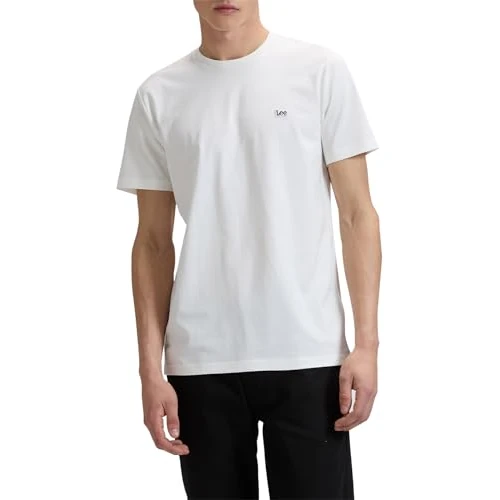Offerta a tempo: Lee SS Patch Logo Tee Maglietta, Bianco, M Uomini - 0.00% da 19.27 € a 19.27 €
