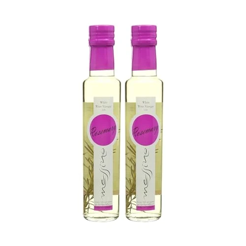 Offerta a tempo: Messino Aceto Bianco con Rosmarino – Aroma Terroso ed Erbaceo, Ingredienti Naturali, Senza Zuccheri Aggiunti – Confezione 2 x 250 ml (Totale 500 ml) – Condimento per Insalate, Carni, Pasta e Verdure - 40% da 4.43 € a 2.68 €