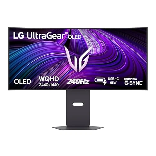 Offerta a tempo: LG UltraGear OLED 34GX900A Monitor Gaming 34 Pollici Curvo per Gaming, Risoluzione WQHD (3440x1440) 21:9, 240Hz, 0.03ms (GtG), G-Sync, USB-C, HDMI 2.1, Speaker Stereo 14W, Stand regolabile, Nero - 22% da 899.99 € a 699.99 €