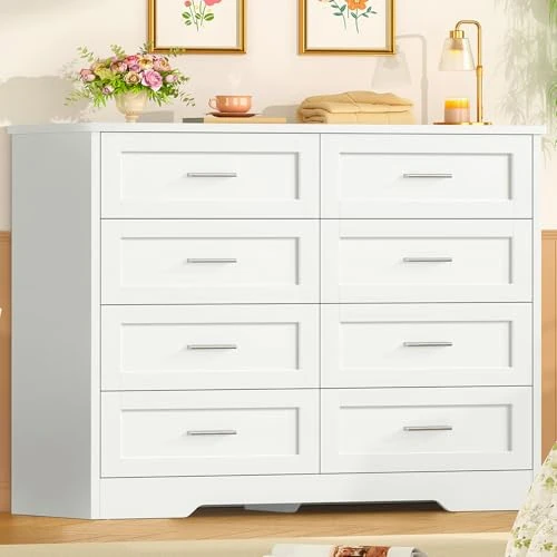 Oferta limitada: TEENFON Comoda Dormitorio 8 Cajones Blanca, Cómoda y Cajonera Multifunción para Dormitorio - Sinfonier Blanco de Gran Capacidad, Ideal para Salón y Entrada, 107x35x96.5cm de 169.99 € a 169.99 € (ahorro 0.00%)