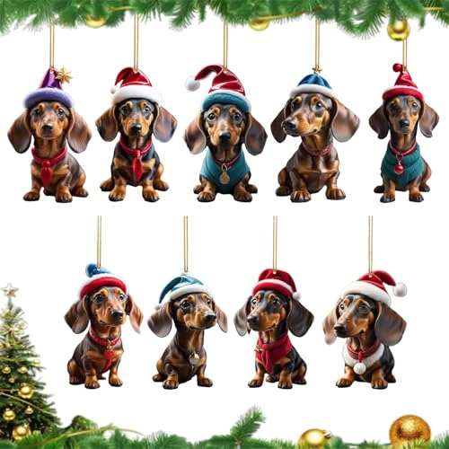 XoeLLe Set of 9 Christmas Tree Decorations, Christmas Pendants, Christmas Tree Decoration, Decoration for Christmas Figurines, for Diy Crafts, Gift Decoration, Cards, Pack of 9