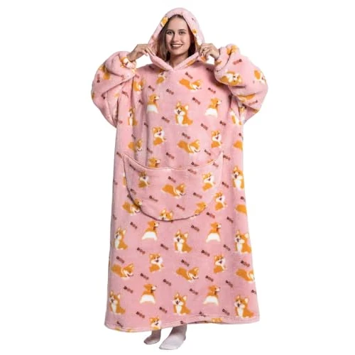 JENJON Damen Hoodie Flanell Hoodie Herren Übergroße Kapuzendecke Superweiches Ganzkörper-Sweatshirt Winter Einheitsgröße