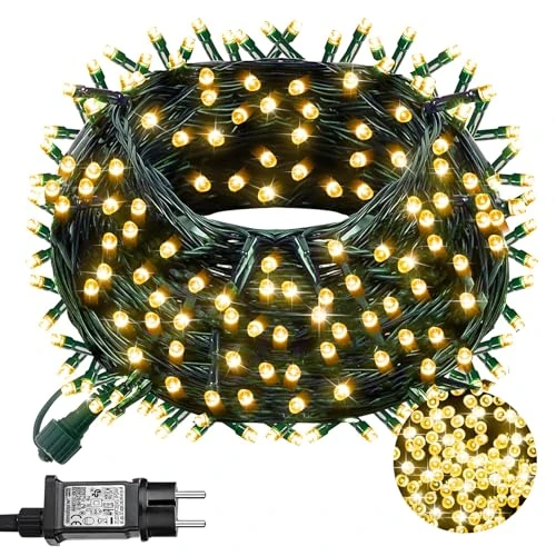 Offre limitee: 23M 200 LED Guirlande lumineuse d'extérieur, 8 Modes et Mémoire, Guirlande lumineuse pour sapin de Noël, Etanche Guirlande Noël Lumineuse pour Interieur Jardin Rideau Balcon Fête Decor (Blanc Chaud) de 17.89 EUR a 15.89 EUR (economie 11%)