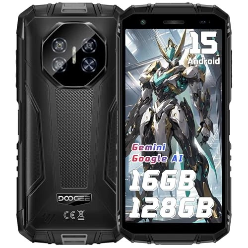 DOOGEE Fire 3 Pro Rugged Smartphone Android 15, 16 GB + 128 GB/2 TB onverwoestbare telefoon, 8350 mAh schokbestendige mobiele telefoon, 5,5 inch display, 16 MP + 8 MP, Dual-SIM 4G/NFC/OTG/FACE ID/GPS