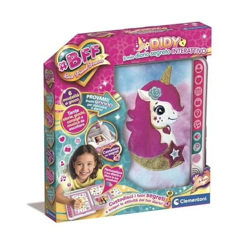 Offerta a tempo: Clementoni - BFF Diario Segreto Unicorno Interattivo con Cassetto dei Segreti, 6 modalità di Gioco, Storie Musica e attività Creative, con Matita e Stickers, Bambine 6-9 Anni, 16681 - 40% da 34.90 € a 20.99 €