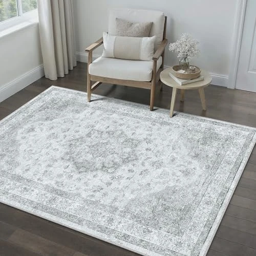 Offerta a tempo: PureCozy Tappeto Salotto 120x170cm Grigio Lavabile - 91.36% da 199.99 € a 17.27 €