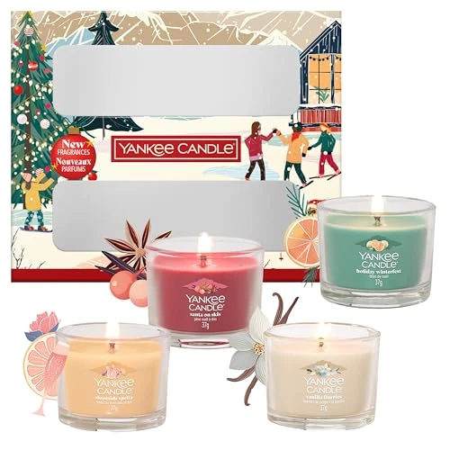 Yankee Candle Świąteczne świece zapachowe, zestaw upominkowy, 4 mini świece wotywne, kolekcja Après Nart, idealne prezenty świąteczne dla kobiet