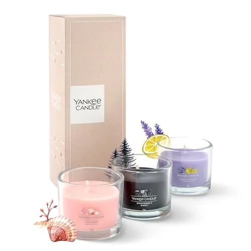 Yankee Candle Zestaw upominkowy świec zapachowych, 3 świece wotywne, mieszanka wosku sojowego, idealne prezenty dla kobiet