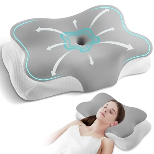 Offre limitee: Silkena Oreiller Coussin Memoire de Forme,Oreiller Ergonomique Cervical,Oreillers Respirant,Adapté pour Ceux Qui Dorment sur Le Côté, sur Le Dos ou sur Le Ventre (Gris Clair) de 39.99 EUR a 28.49 EUR (economie 29%)