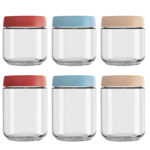 Offerta a tempo: VINATO Barattolo Vetro con Coperchio Set 6,480ml & 350ml Vasetti per Yogurt - 0.00% da 25.38 € a 25.38 €