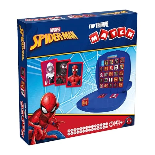 Top Trumps Spider-Man Match Graj ze swoimi ulubionymi postaciami, w tym Venom, Green Goblin i Jaszczurką, prezent i zabawka dla chłopców i dziewcząt w wieku od 4 lat